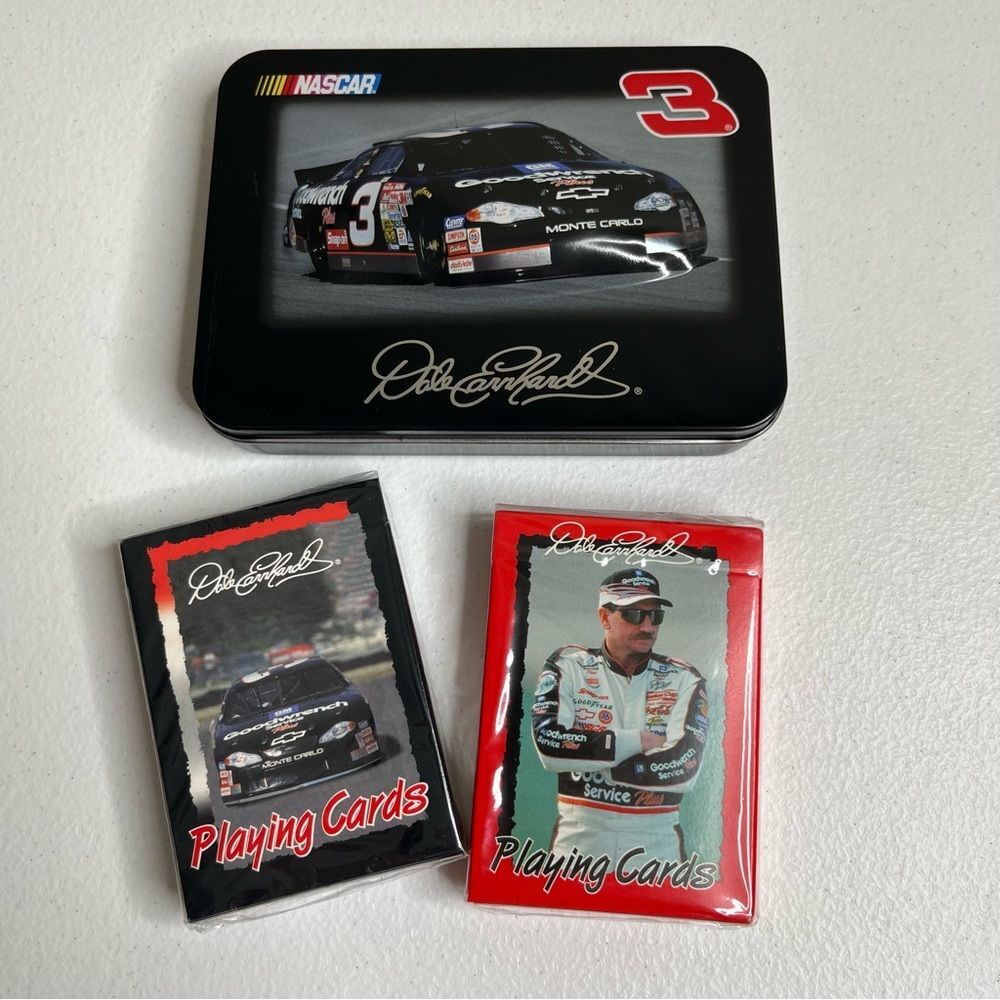 Vintage Dale Earnhardt Sealed Set Playing Cards Collectible Embossed Tin 2000 #3